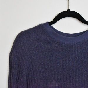 MeToWe Violet Ribbed Knit Cropped Long Sleeve